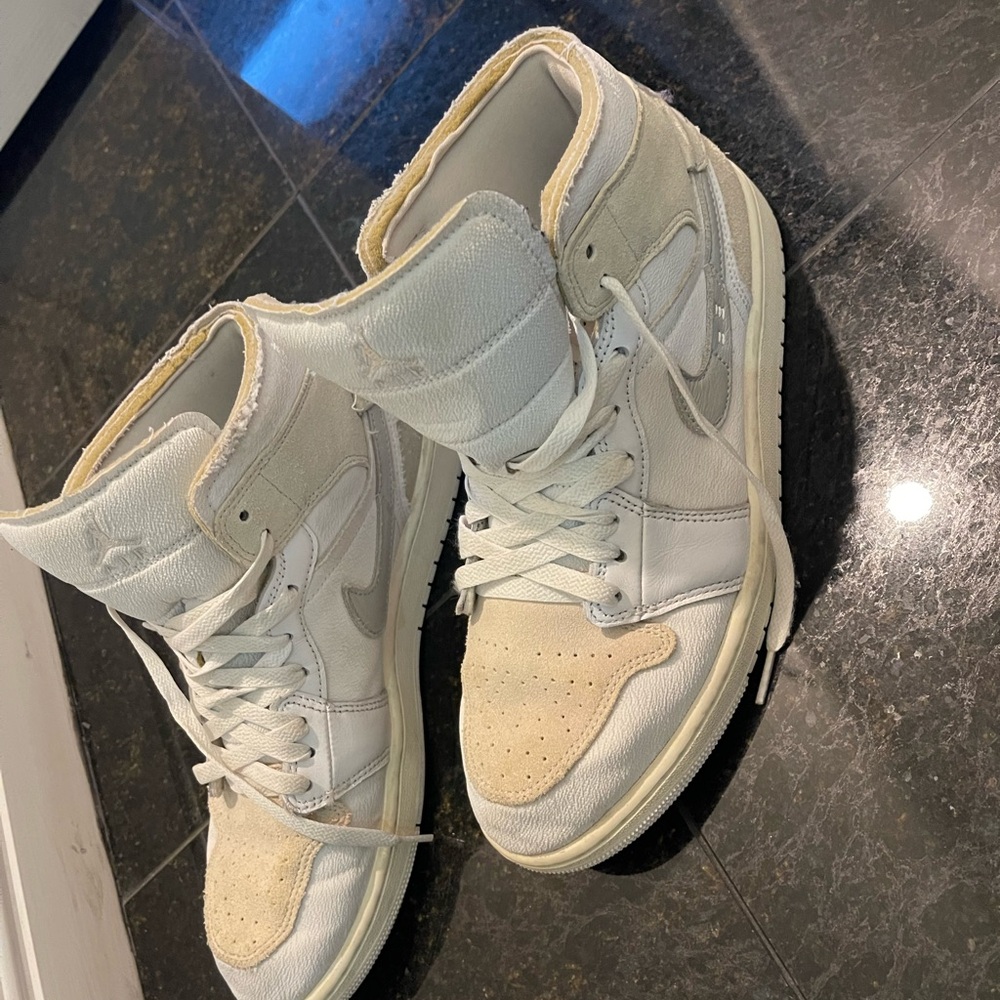 Nike White and Tan High-Top Sneakers